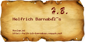 Helfrich Barnabás névjegykártya